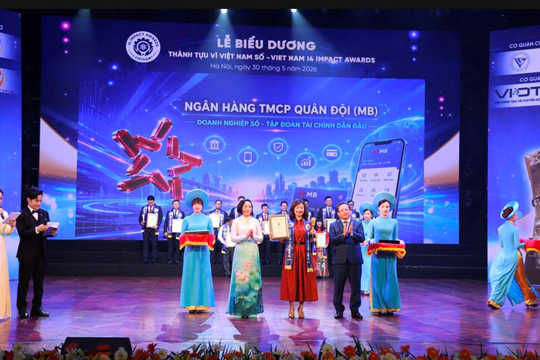 BIZ MBBank nhận giải thưởng Dịch vụ số xuất sắc tại Viet Nam I4 Impact Awards 2026