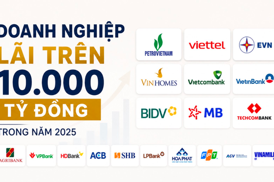 CLB doanh nghiệp Việt lãi vạn tỷ: Vinhomes lẻ loi giữa dàn doanh nghiệp Nhà nước ở top đầu, 12 đơn vị đạt cột mốc tỷ đô
