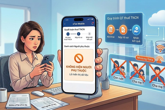 Không hiện người phụ thuộc trên eTax Mobile khi quyết toán thuế TNCN