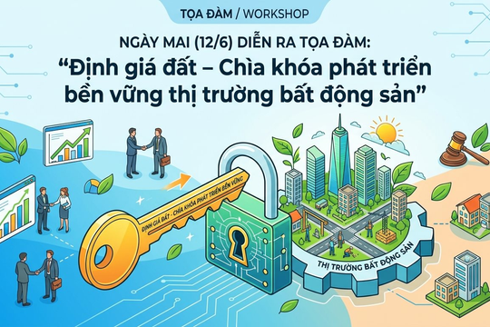 Ngày mai (12/6) diễn ra Tọa đàm: “Định giá đất – Chìa khóa phát triển bền vững thị trường bất động sản”