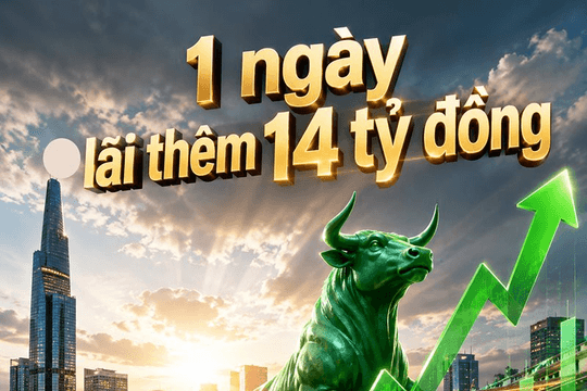 Chỉ 1 ngày lãi 14 tỷ đồng!