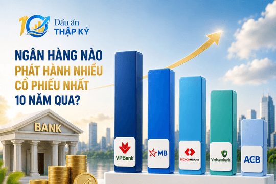 10 ngân hàng phát hành nhiều cổ phiếu nhất thập kỷ qua: Không phải Vietcombank hay VietinBank, VPBank và MB mới là hai nhà băng đứng đầu