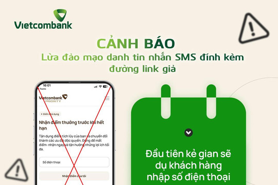 Vietcombank cảnh báo: Khách hàng có thể mất sạch tiền trong thẻ nếu làm theo tin nhắn này