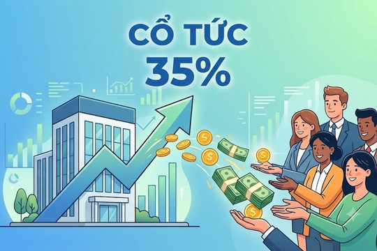 Một công ty chốt ngày chia cổ tức tiền mặt 35% 