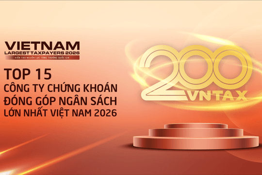Công bố 15 công ty chứng khoán nộp ngân sách lớn nhất Việt Nam 2026: Số thuế đóng góp lập kỷ lục 14.300 tỷ