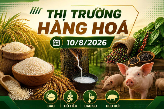 Thị trường hàng hóa 10/8: Hồ tiêu sụt giảm, cao su phục hồi mạnh