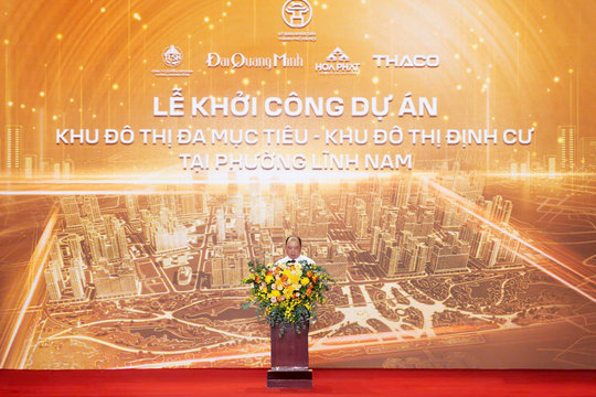 Liên danh Đại Quang Minh - THACO - Hòa Phát - Tập đoàn Tương Lai Sông Hồng khởi công 2 dự án quy mô 267ha theo mô hình "đô thị bọt biển" ngay tại phường Lĩnh Nam (Hà Nội)
