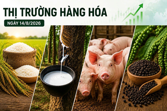 Thị trường hàng hóa 14/8: Cao su bật tăng, heo hơi tiếp tục giảm