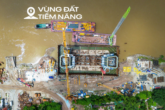 Toàn cảnh công trường xây cầu có trụ cao nhất, nhịp chính dài thứ 2 Việt Nam, nối trung tâm Hà Nội với đại đô thị của Vinhomes, sẽ hoàn thành sau một năm nữa