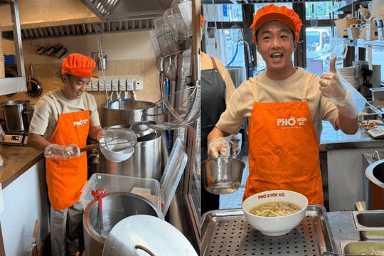 Cường Đô La bất ngờ đi bán phở
