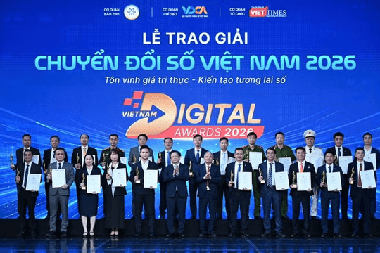 56 tổ chức, sản phẩm, giải pháp cùng 3 cá nhân nhận Giải thưởng Chuyển đổi số Việt Nam 2026