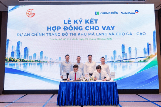 Khang Điền ký hợp đồng vay Viettinbank cho dự án chỉnh trang đô thị khu Mả Lạng và Chợ Gà – Gạo