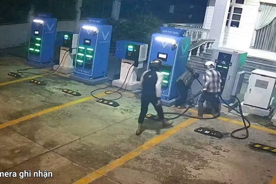 Bốn đối tượng "nhí" cắt trộm dây cáp sạc Vinfast, trẻ nhất sinh năm 2013