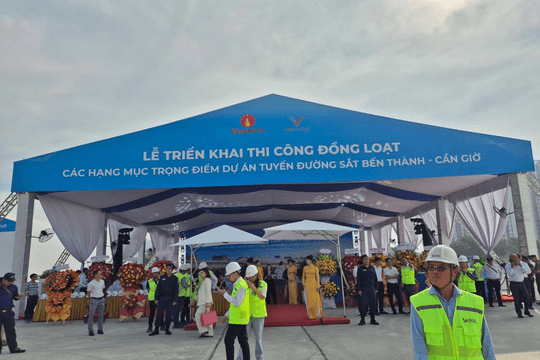 Đại công trường đường sắt 350 km/h Bến Thành - Cần Giờ: 10.000 người cùng thi công, sẽ chạy thử cuối năm 2028