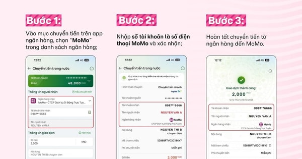 MoMo triển khai tính năng nhận tiền từ ngân hàng qua số điện thoại