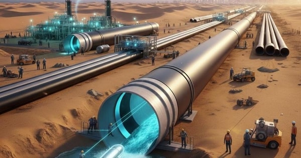 Siêu kỳ tích gọi tên quốc gia này: Bơm hàng tỷ lít nước biển, xây ‘dòng sông thép’ giữa lòng sa mạc để giải cứu cơn khát của 37 triệu người