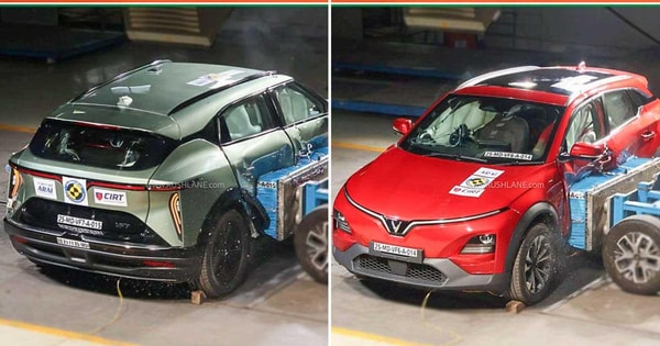 Xe VinFast VF6, VF7 chịu va chạm mạnh: Thân vỏ biến dạng ra sao, người trong xe an toàn thế nào?