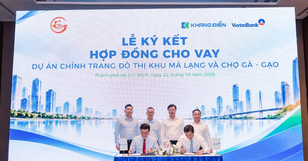 Khang Điền ký hợp đồng vay VietinBank cho dự án chỉnh trang đô thị khu Mả Lạng và Chợ Gà – Gạo